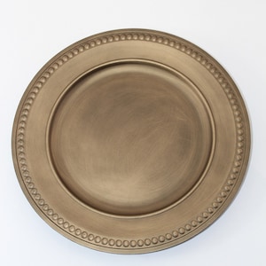 13&quot; Gold Beaded Vintage Charger Plate/Plates/Wedding Decor/Home Decor/Dinner Party/Antique Theme/Antique Dinner Theme/Gatsby Theme/Dining