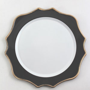 13&quot; Black and Gold Charger Plate/Plates/Wedding Decor/Home Decor/Dinner Party/Antique Theme/Antique Dinner Theme/Gatsby Theme/Dining Decor