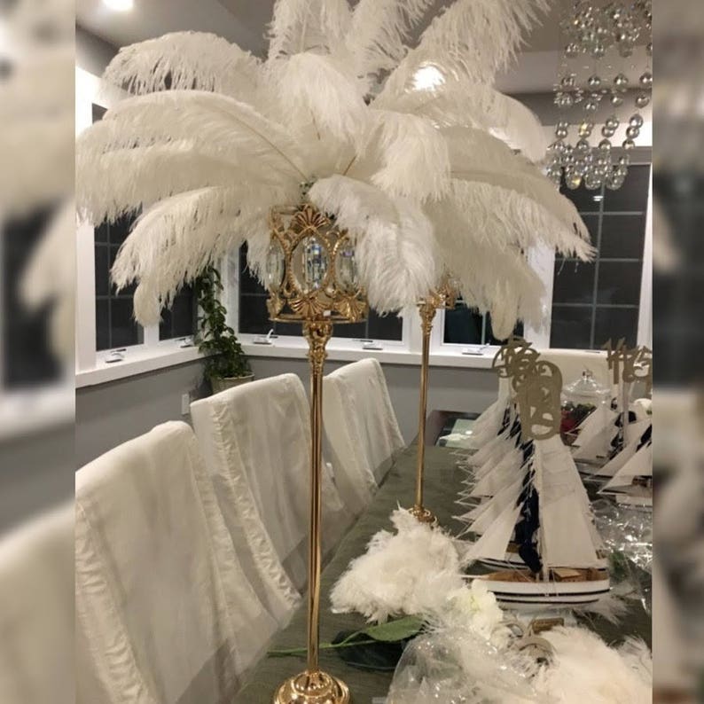 tall feather centerpieces