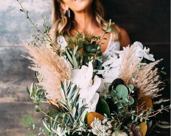 6-102 Stück x 2,5 ft 30 "Golden / Creme / Elfenbein Pampasgras / Pampas Bundle / Dekor / rustikale Hochzeitsdekoration / braune Pampas / Elfenbeinpampas / natürliche Pampas /