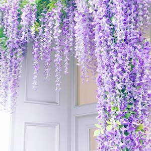 BULK 12pcs/ Purple Wisteria/Vines For Wedding/Greenery/Wedding Centerpieces/Home Decor/Faux Vines/Silk Vines/Garlands