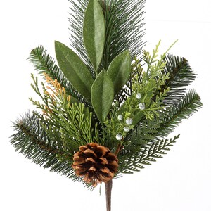 16" Juniper, Cedar, Bay Leaf and Cone Spray/Fall Spray/Pine Spray/Faux Spray/Holiday Decor/Fall Decor/Table Decor/Winter Wedding/Xmas Decor