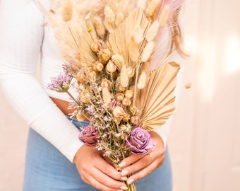 Dried Natural Pink Minar Floral Pampas Bouquet/25"/Palm Spades/Reed/Dried Pampas/Pampas Bouquet Decor/Boho Pampas/Bouquet/Bunny Tail