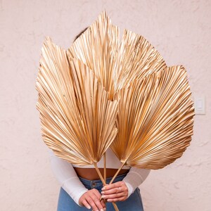 3pc 40&quot; Gold Anahaw/ivory Palm/red palm/brown palm/Home Decor/VaseDecor/CenterpiecWedding Decor/Silk Flowers/Anahaw leaves