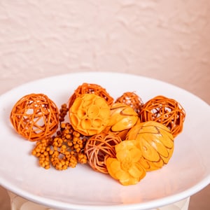 Orange Deco Balls Seed Pods, Dried Mintolla Balls, Dried Seed Pod, Natural Flower Pods, Dried Floral Supplies, Wood Rustic Decor, Rustic