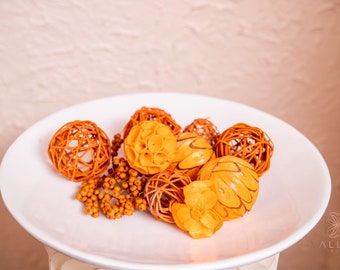 Orange Deco Balls Seed Pods, Dried Mintolla Balls, Dried Seed Pod, Natural Flower Pods, Dried Floral Supplies, Wood Rustic Decor, Rustic