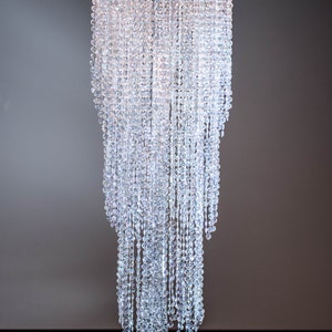 28 Iridescent Bead Chandelier Wedding Centerpiece Acrylic Crystal Diamond cut 3Tier image 3