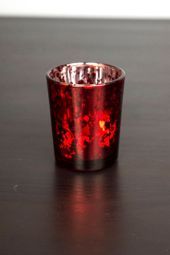 Speckled Fish Votives for Wedding Centerpieces DerBlue Square Mercury Glass Candle Holders Set of 12 Christmas Decorations Rose Gold Garden Tub and Any Theme Events