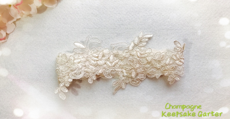 Wedding Garter , bridal garter, light Ivory garter,Tossing Garter,Keepsake Garter,Off white Lace Garter, Champagne garterA03 image 8