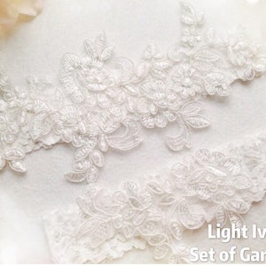 Wedding Garter , bridal garter, light Ivory garter,Tossing Garter,Keepsake Garter,Off white Lace Garter, Champagne garterA03 image 5