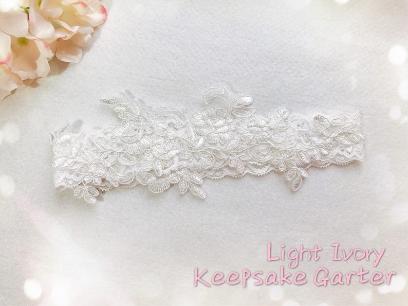 Wedding Garter , bridal garter, light Ivory garter,Tossing Garter,Keepsake Garter,Off white Lace Garter, Champagne garterA03 image 6