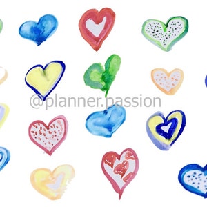 Heart Clip Art  Hand-painted Original Art For Personal Use For Scrapbooks Planners Logos