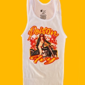 Poison Ivy // The Cramps // Motorcycle Flames // Ribbed Tank Top. // Tank Top // Punk Rock // Rock N Roll