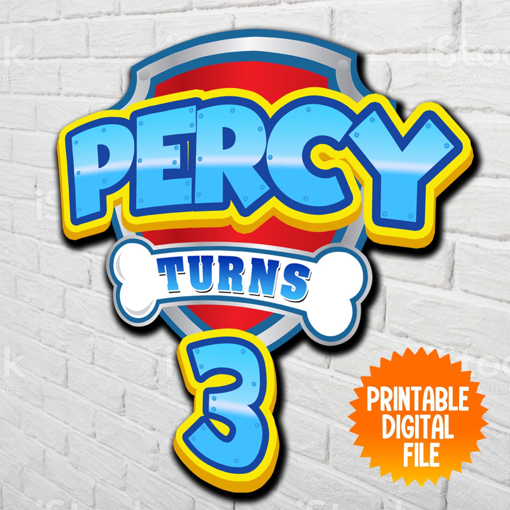 Custom Paw Patrol Logo Paw Patrol Personalized Backdrop Etsy