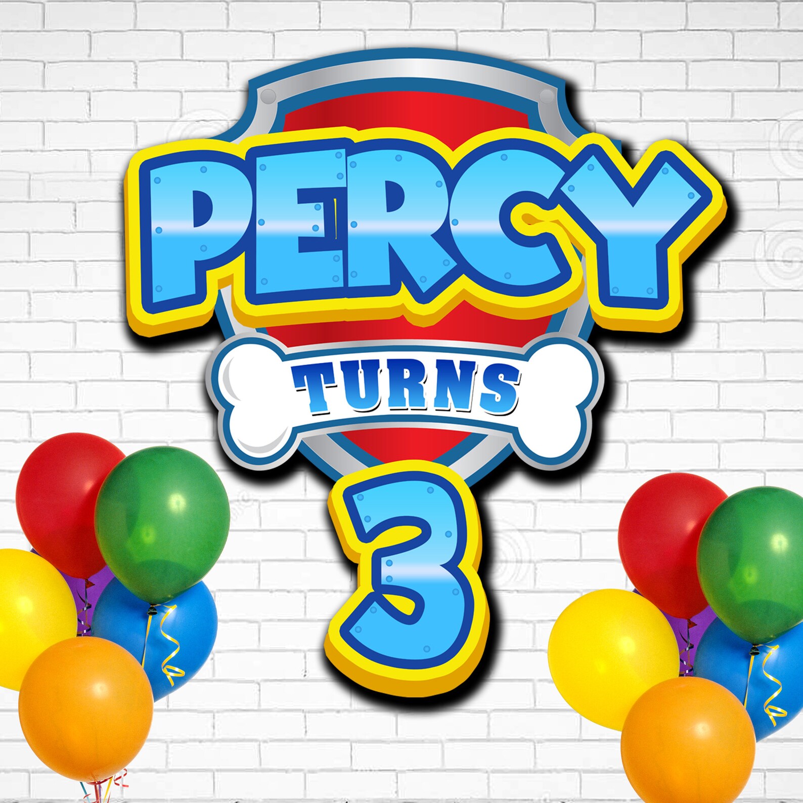 Custom Paw Patrol Logo Paw Patrol Personalized Backdrop Etsy