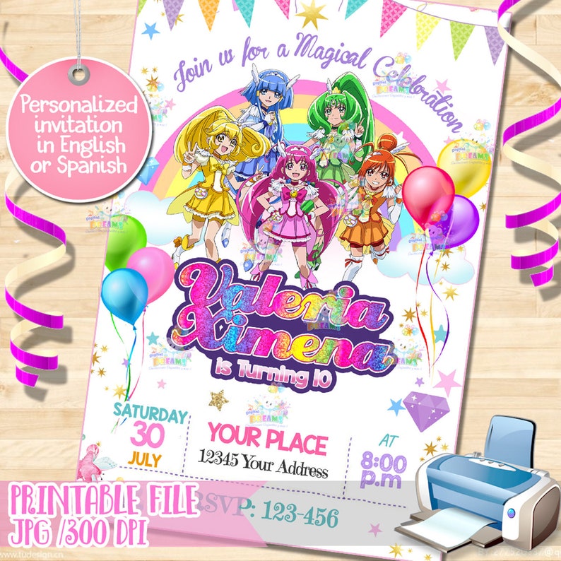 Glitter Force Invitation Glitter Force Theme Birthday Party Etsy