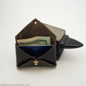 Soporte de tarjeta de presentación de cuero negro, billetera de tarjeta de cuero, monedero de moneda de cuero, bolsa de tarjeta de cuero, bolsa de monedas