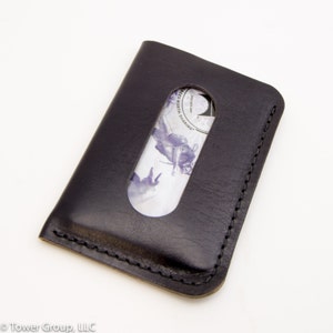 The Card Courier - Black Horween® Chromexcel Front Pocket Card Wallet