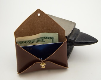 Leather Business Card Holder, Leather Card Wallet, Leather Coin Purse, Leather Card Pouch, Coin Pouch