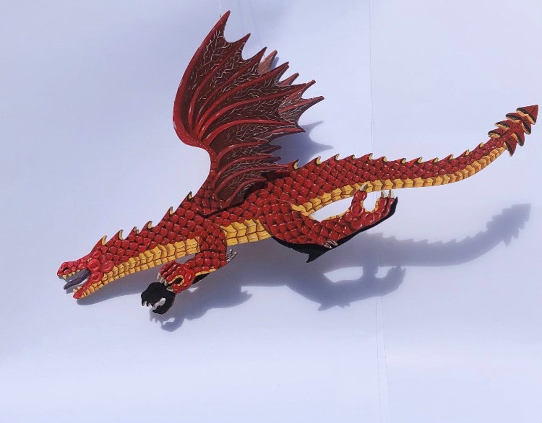 Flying Red Dragon Etsy