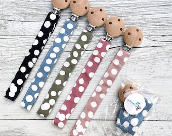 SPOT COLLECTION Pacifier clip / dummy clip with fabric strap