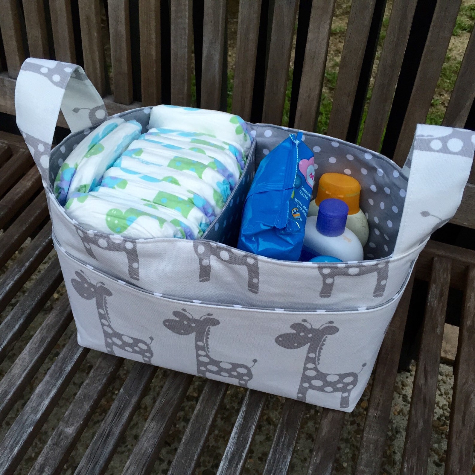 Nappy caddy / Change table organiser / Fabric basket / Nursery Etsy
