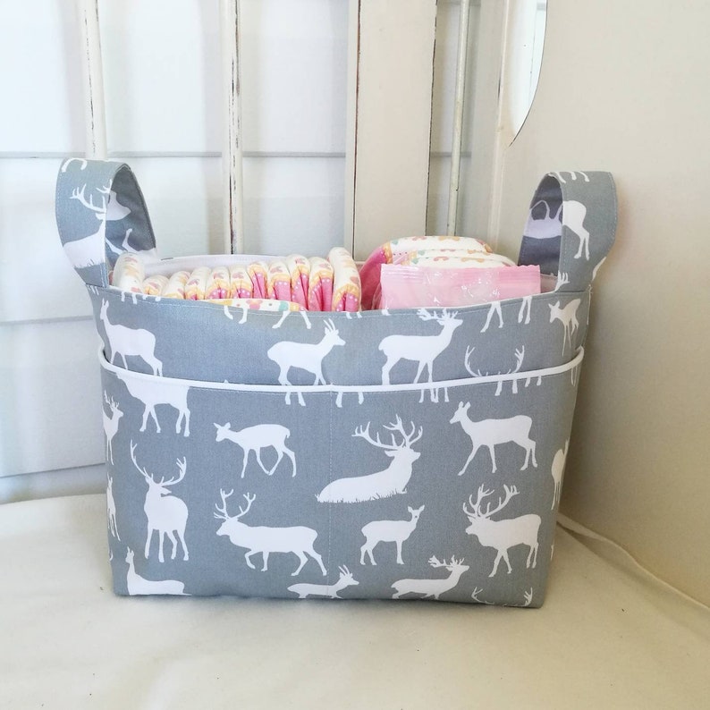 Nappy Caddy / Change Table Organiser / Fabric Basket / Nursery Etsy