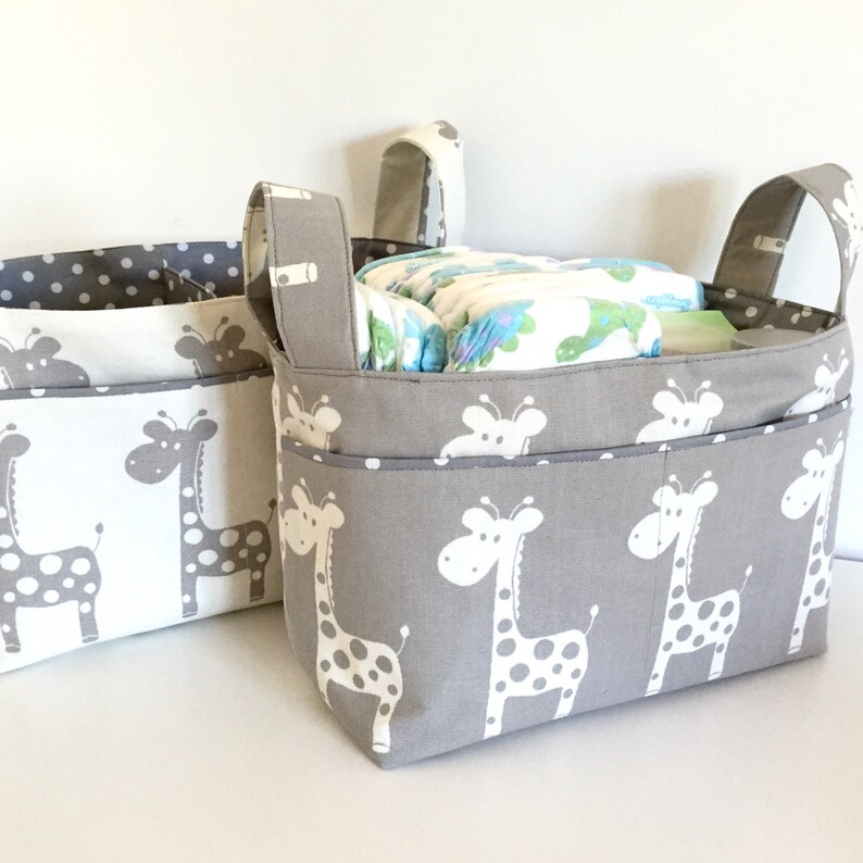 Nappy caddy / Change table organiser / Fabric basket / Nursery Etsy