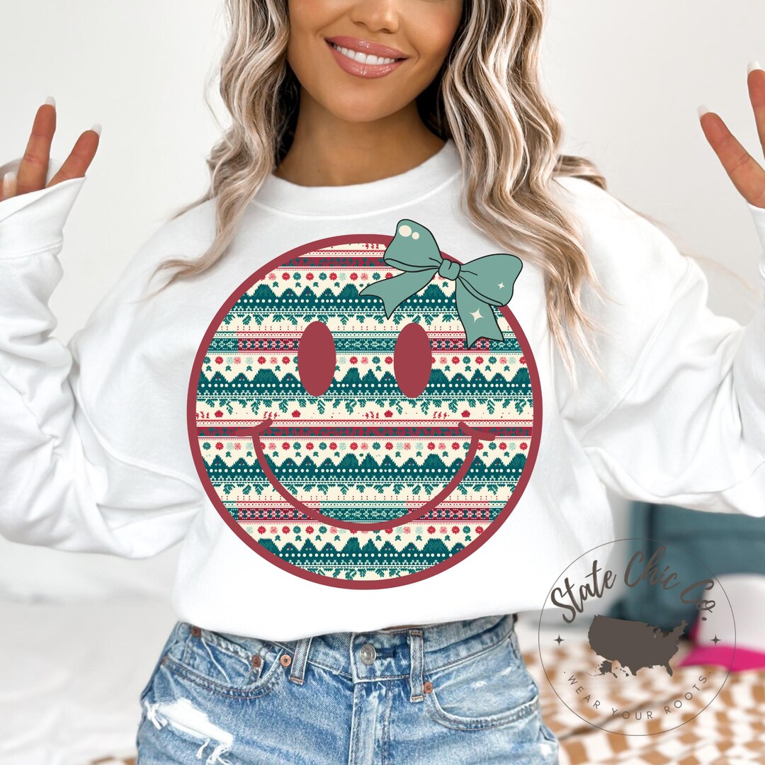 Smiley Face Sweater PNG Happy Face Png, Sublimation Png, Instant ...
