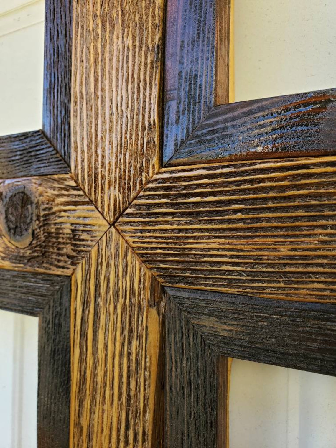 Unique Old School Rustic Cedar Wood Cross Wall Hanging Cross Etsy