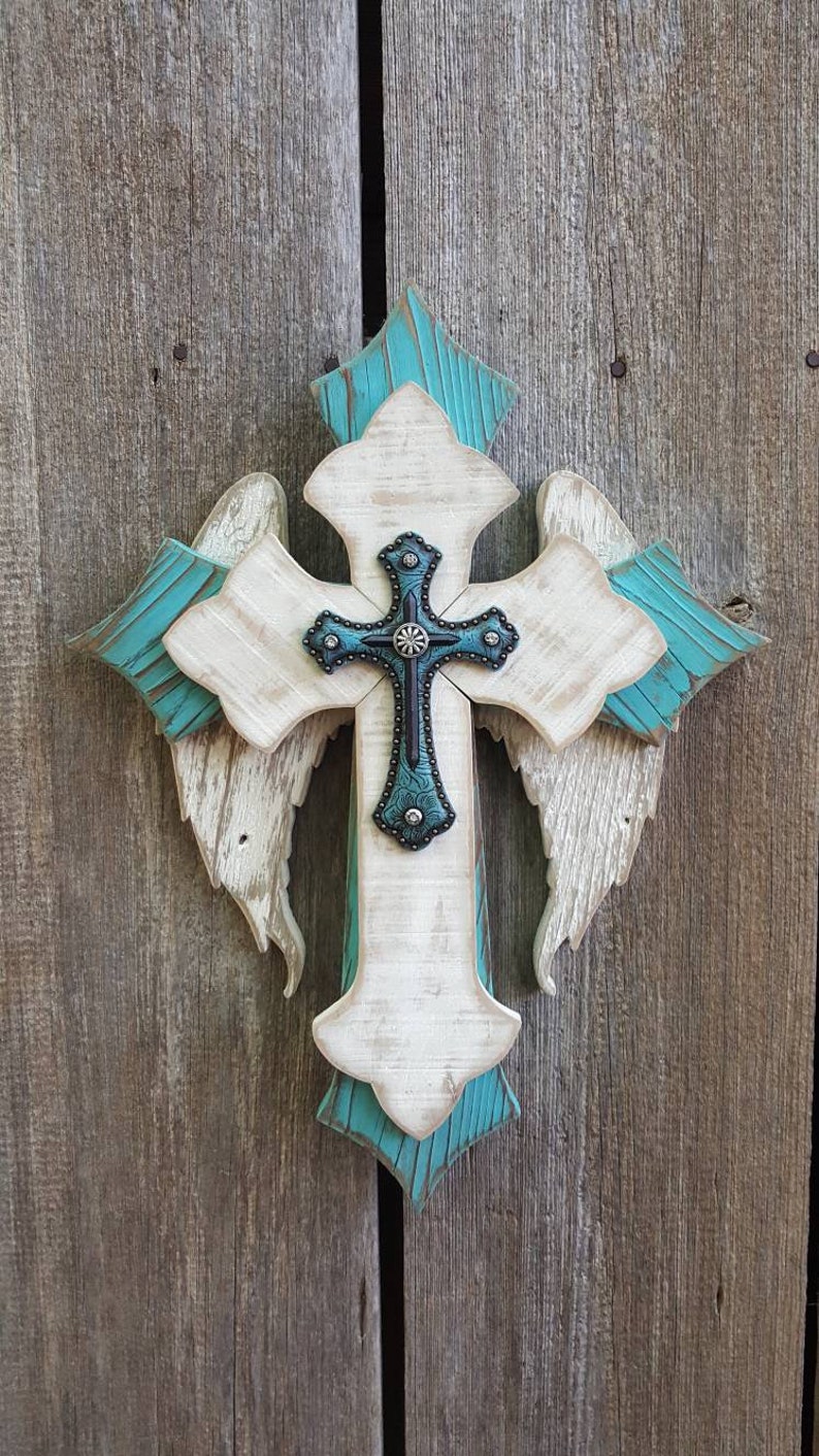 Backlit Cross Turquoise Rustic Cedar Pallet Wood Home Decor - Etsy