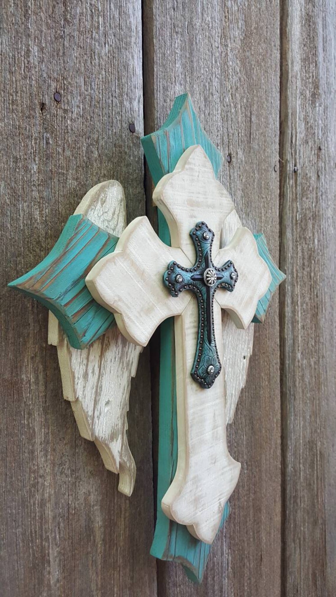 Backlit Cross Turquoise Rustic Cedar Pallet Wood Home Decor | Etsy