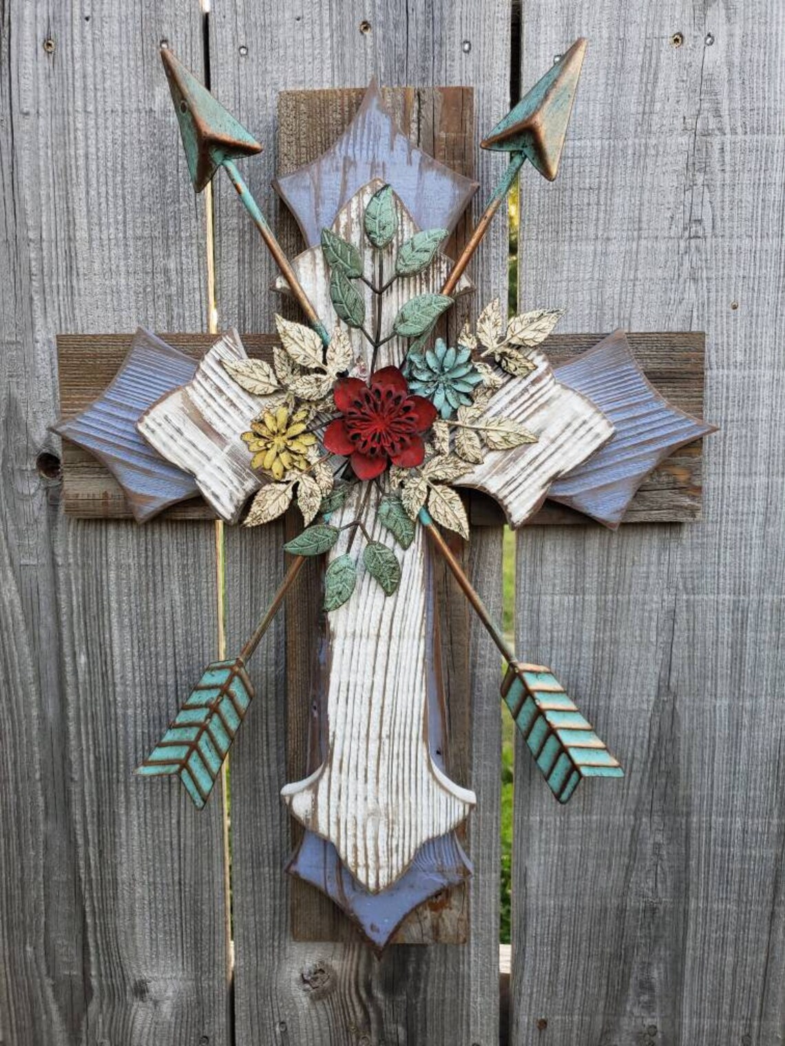 Metal Arrow Rustic Arrow Lavender Floral Flower Country Decor Etsy