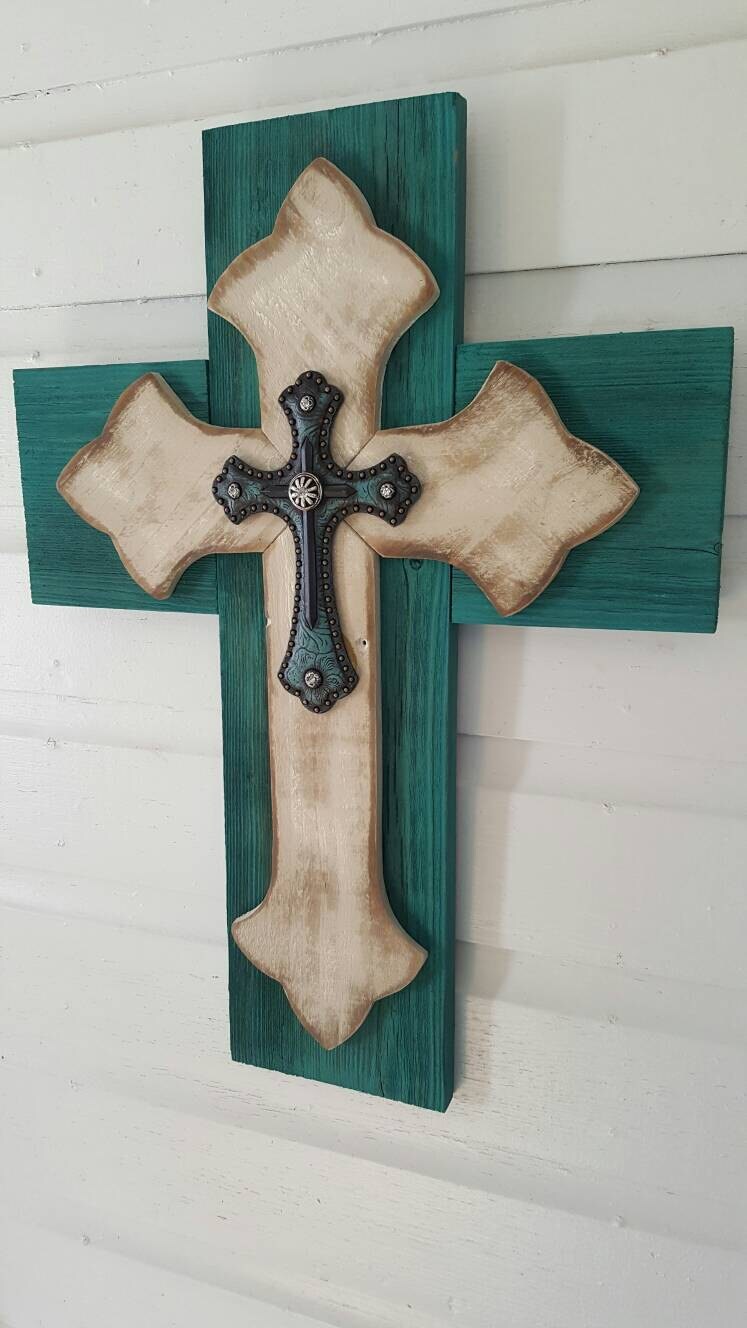 Unique Shabby Chic Wall Cross Rustic Pallet Cedar Wood Zoom