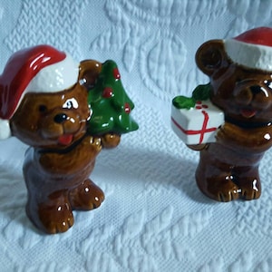 Vintage Roman Christmas TEDDY BEAR figurines