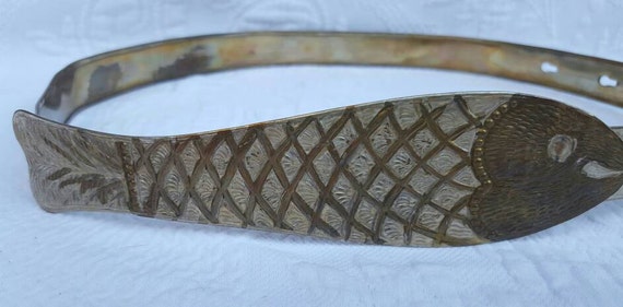 Vintage all METAL FISH belt - image 2