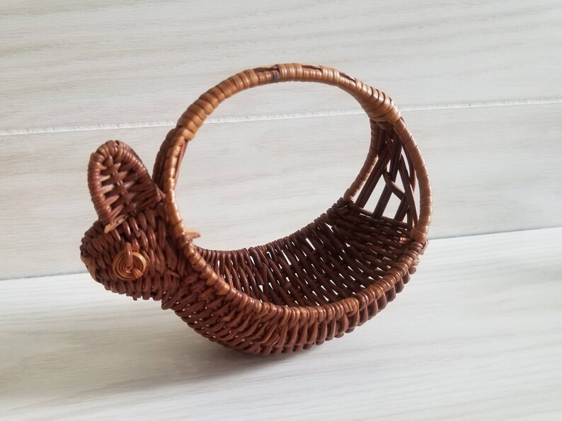 Vintage Mini Wicker RABBIT BASKET Etsy