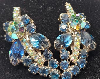 Vintage Aurora Borealis earrings clip on