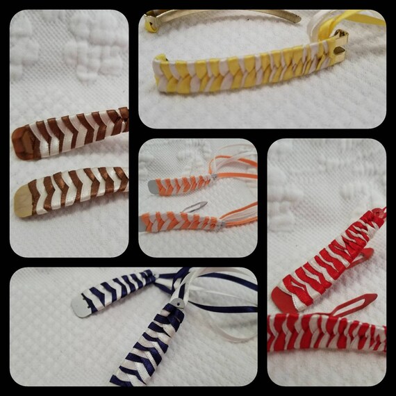 Set of 7 Pairs RIBBON BARRETTES Multicolored - Etsy display picture 1