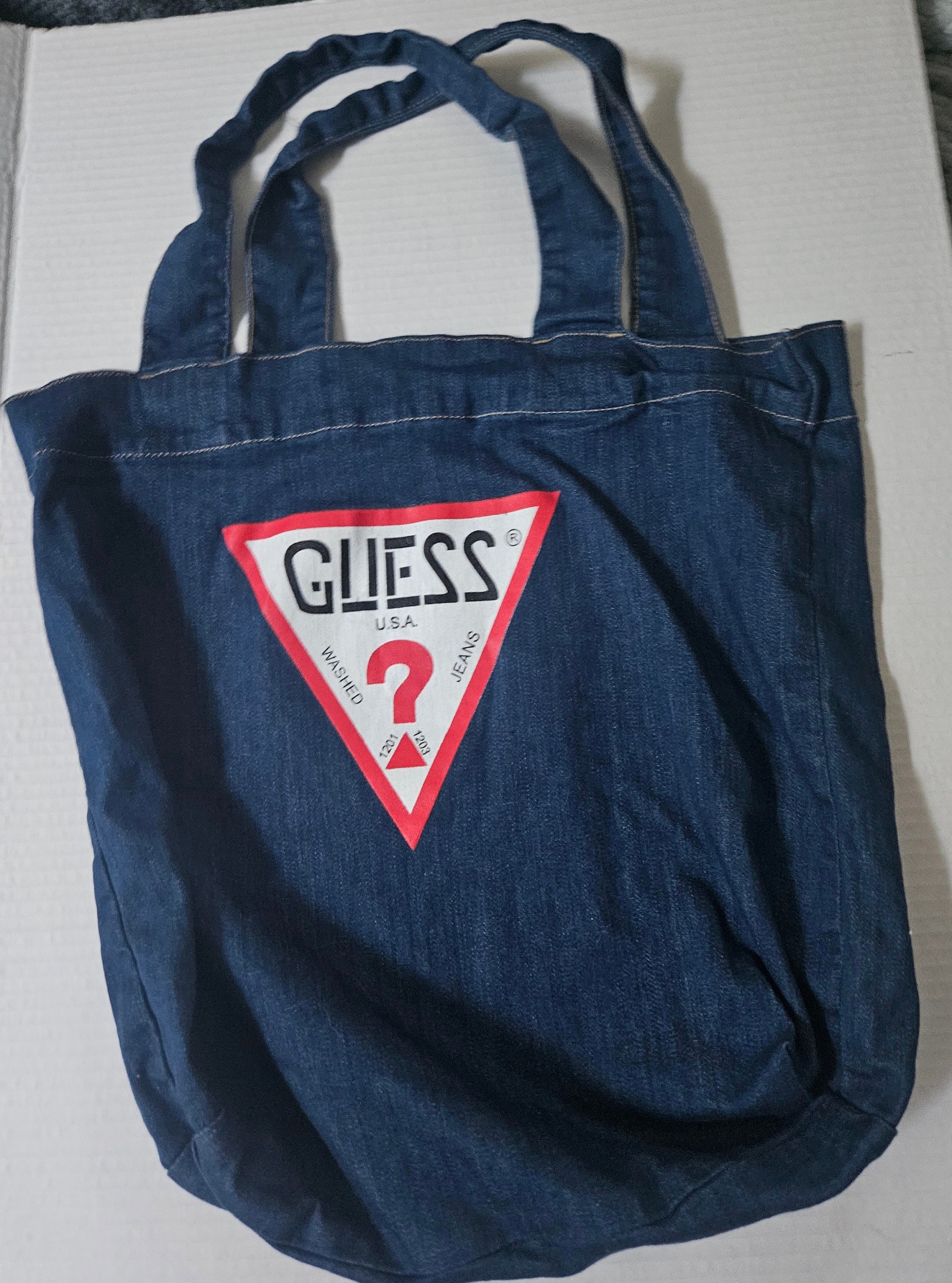 00s GUESS トートバッグ　archive y2k Vintage Y2K GUESS Denim Tote Bag - Etsy