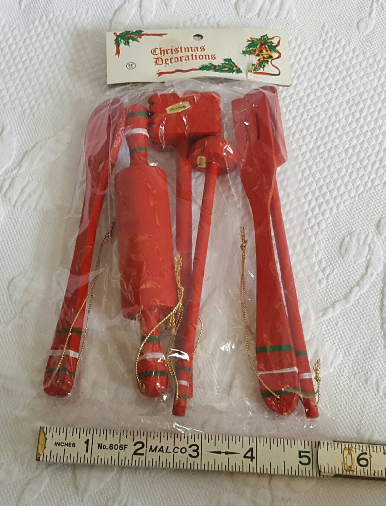 Vintage Christmas ornaments kitchen utensils