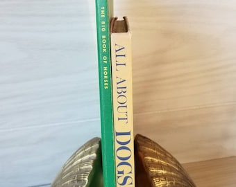 Vintage brass SEASHELL BOOKENDS