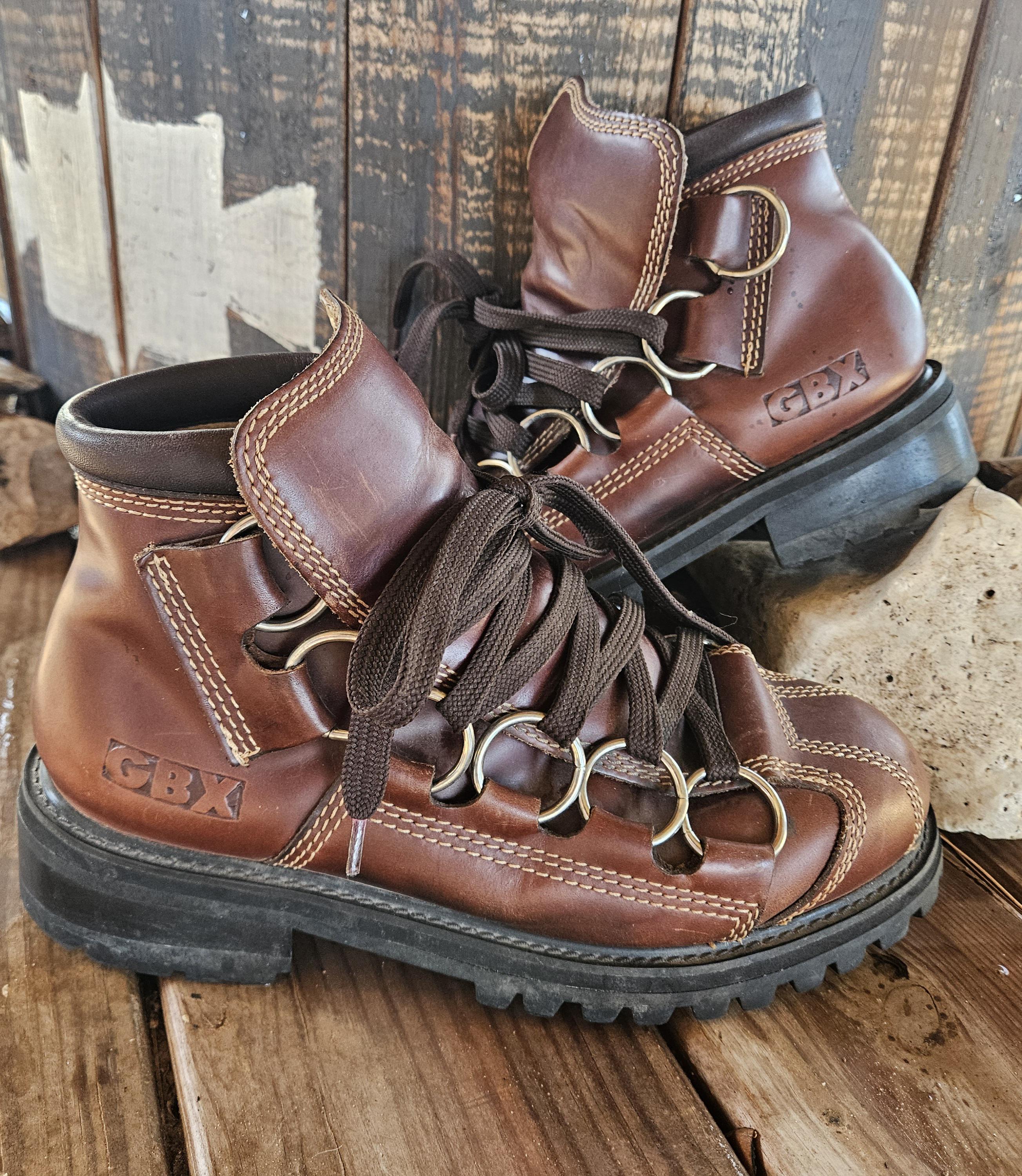 GBX Men’s Brown Leather Work Boots Size 11M Lace-Up Rugged Sole Y2K Vintage GBX Garrett boots men size 9 brown | Mercari main image 2