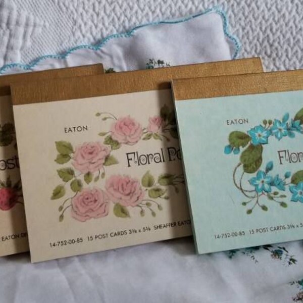 Vintage Eaton Floral Post Cards