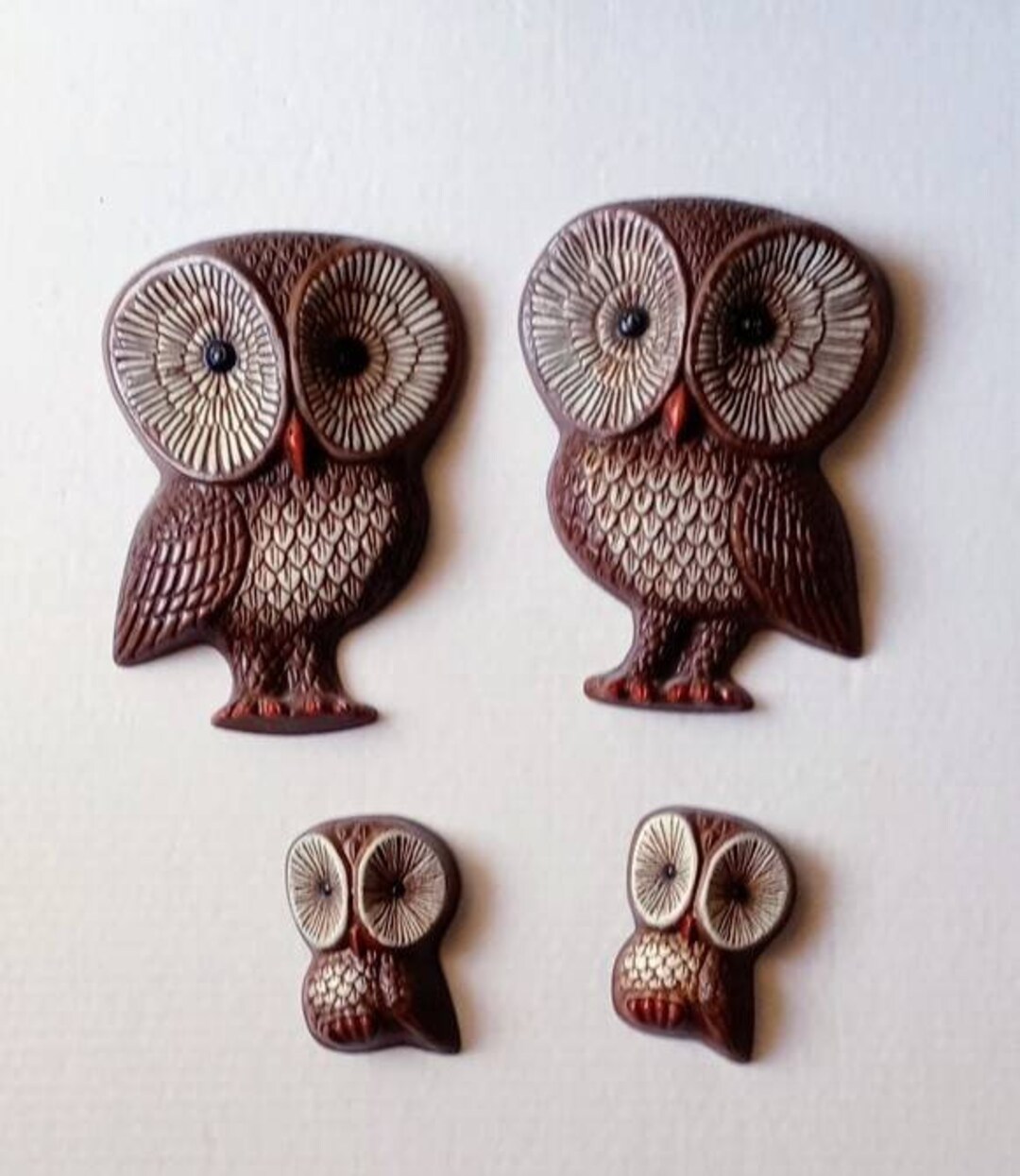 Vintage OWL WALL Decor Set of 4 Etsy