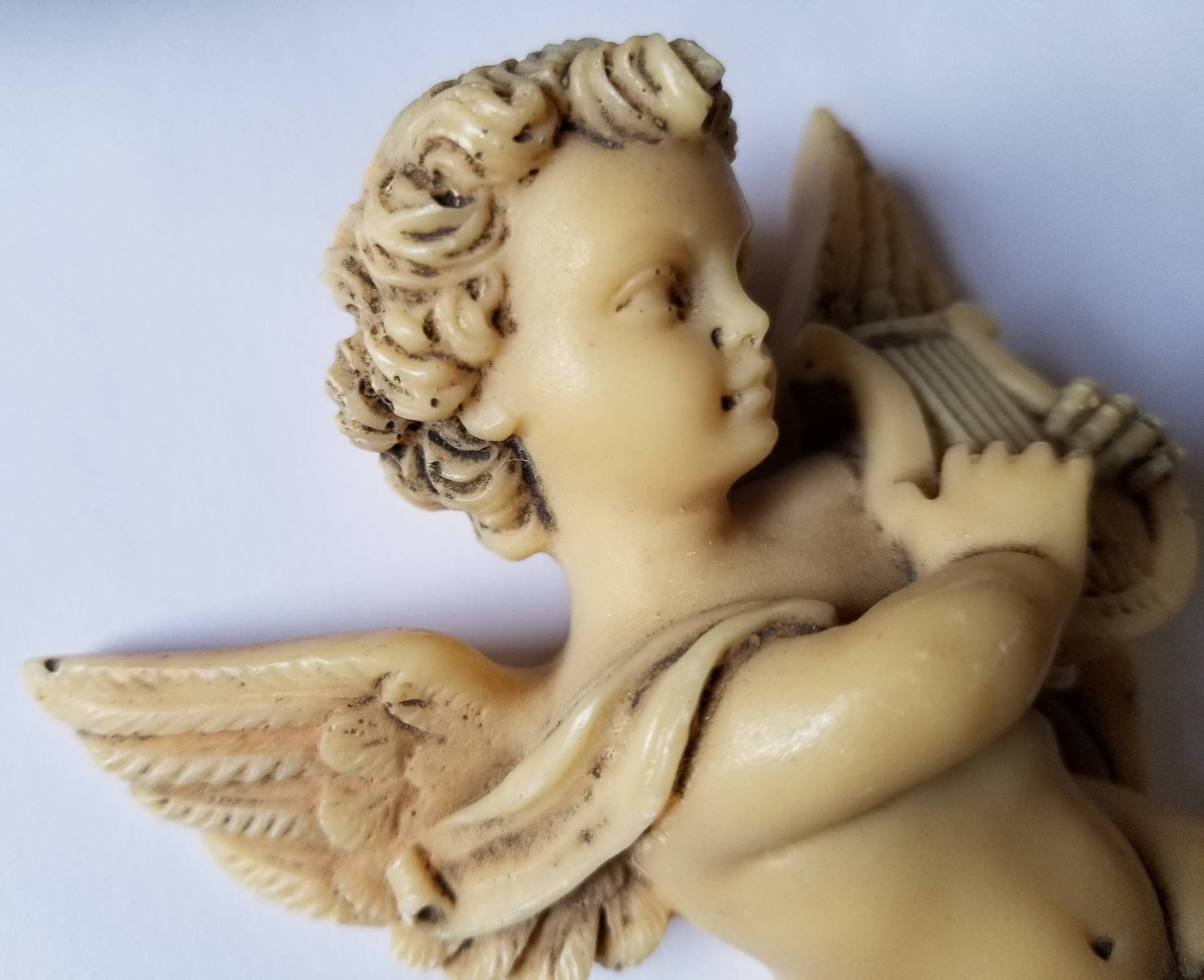 Vintage Made in England Alabaster Resin Cherub Etsy UK