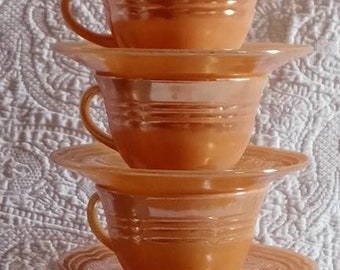 Vintage Anchor Hocking FIRE KING tea cups with saucer