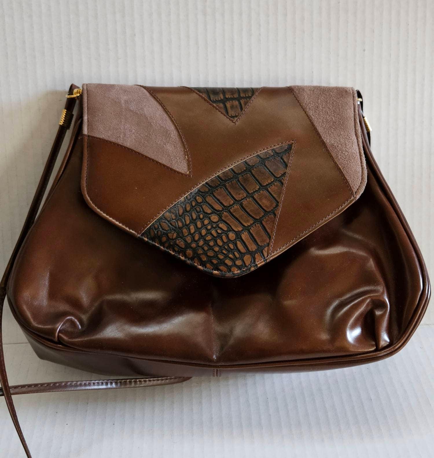 Handmade Leather Mini Top Handle Bag JASMIN in Black Patent 