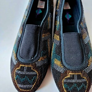 Beaded slip on shoes top