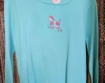 Vintage Pink Poodle Sweater